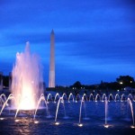 WWII Memorial (view Washington Monument background)